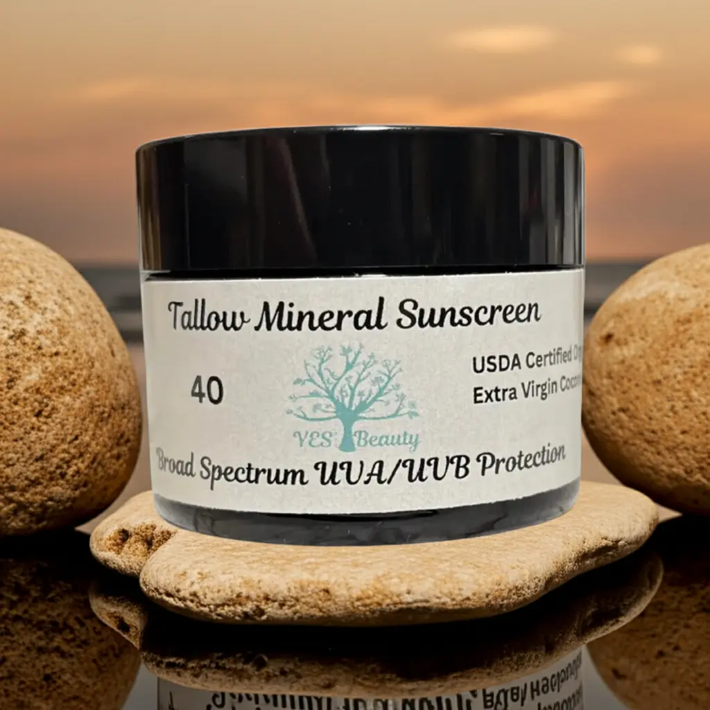 Mineral Tallow Sunscreen Face & Body w/ Organic Coconut Oil Broad Spectrum SPF 40 YES Beauty